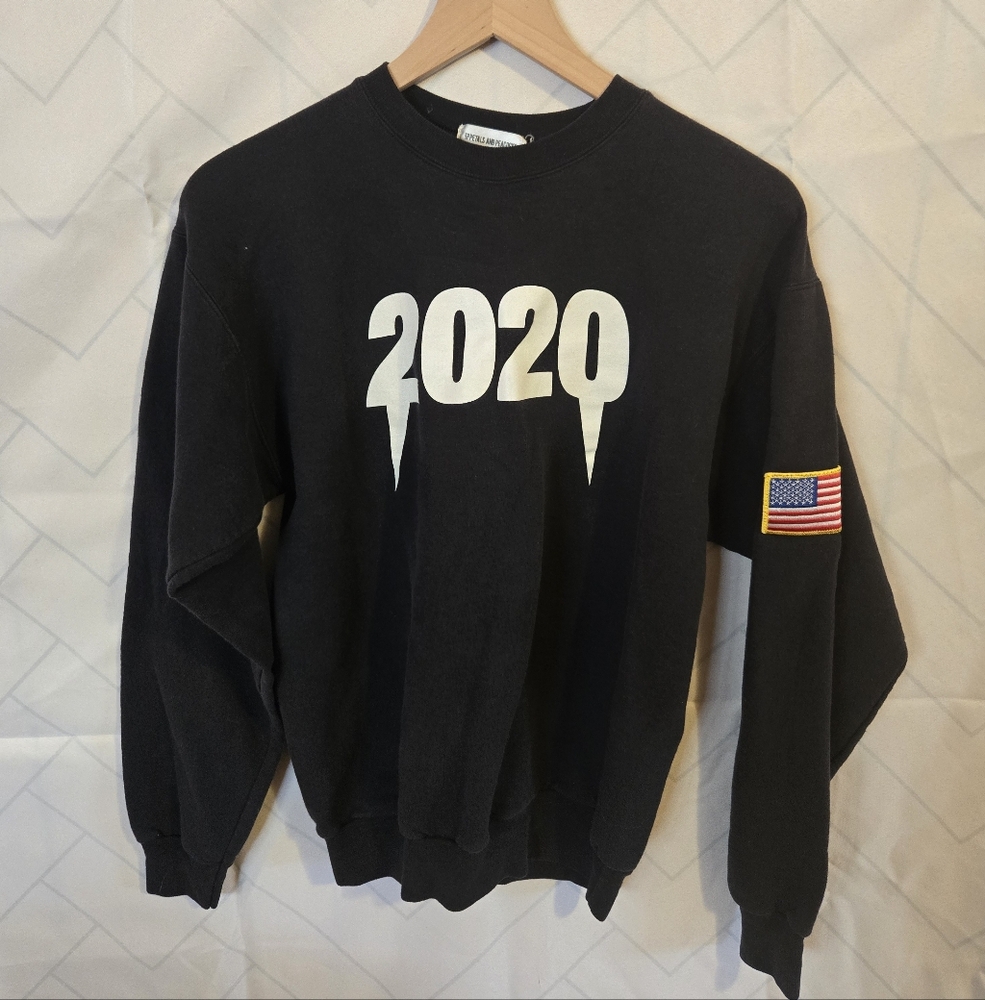 Men's Black Crewneck Sweater with 2020 Design